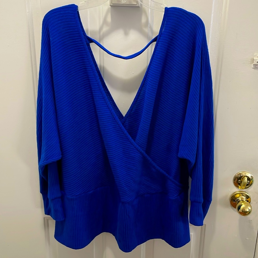 Royal blue V sweater
